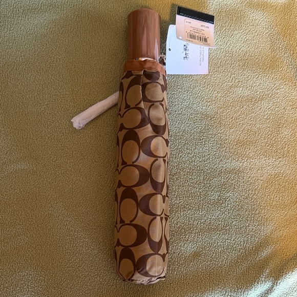 Coach Brown Signature Compact Umbrella - Picture 6 of 6